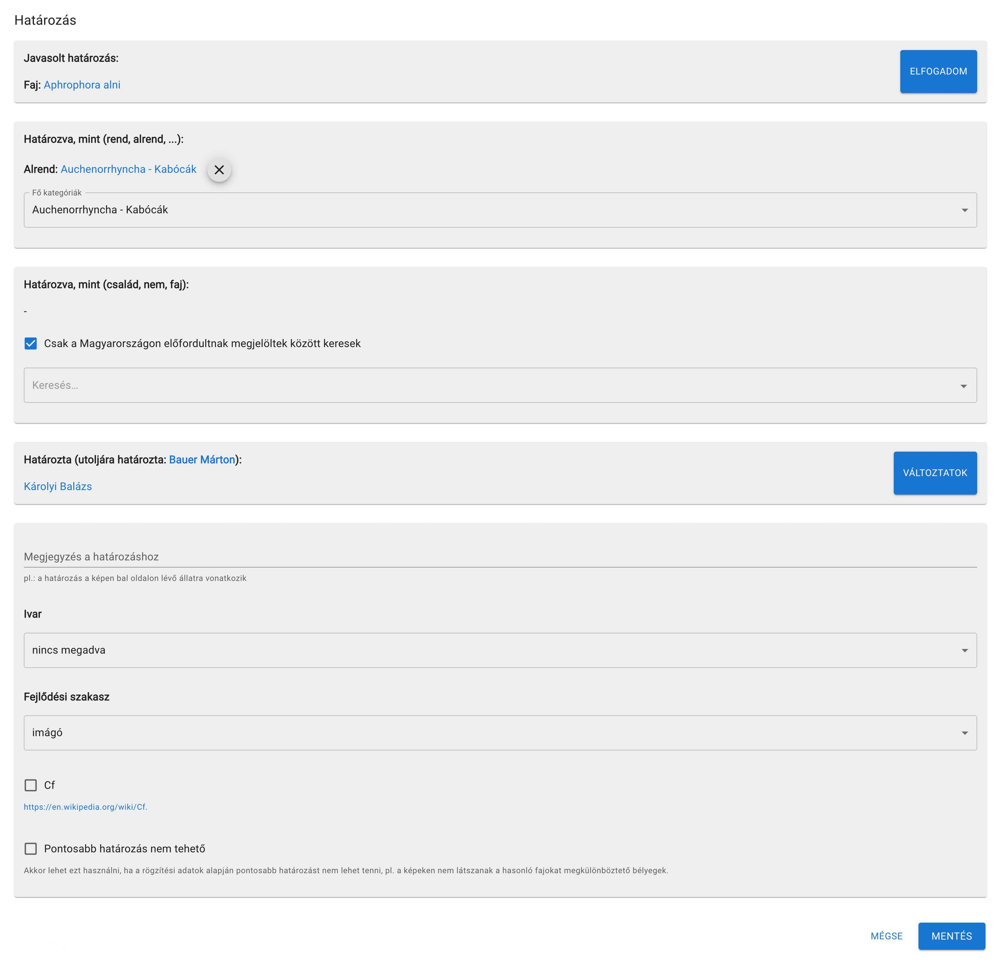 Határozási felület