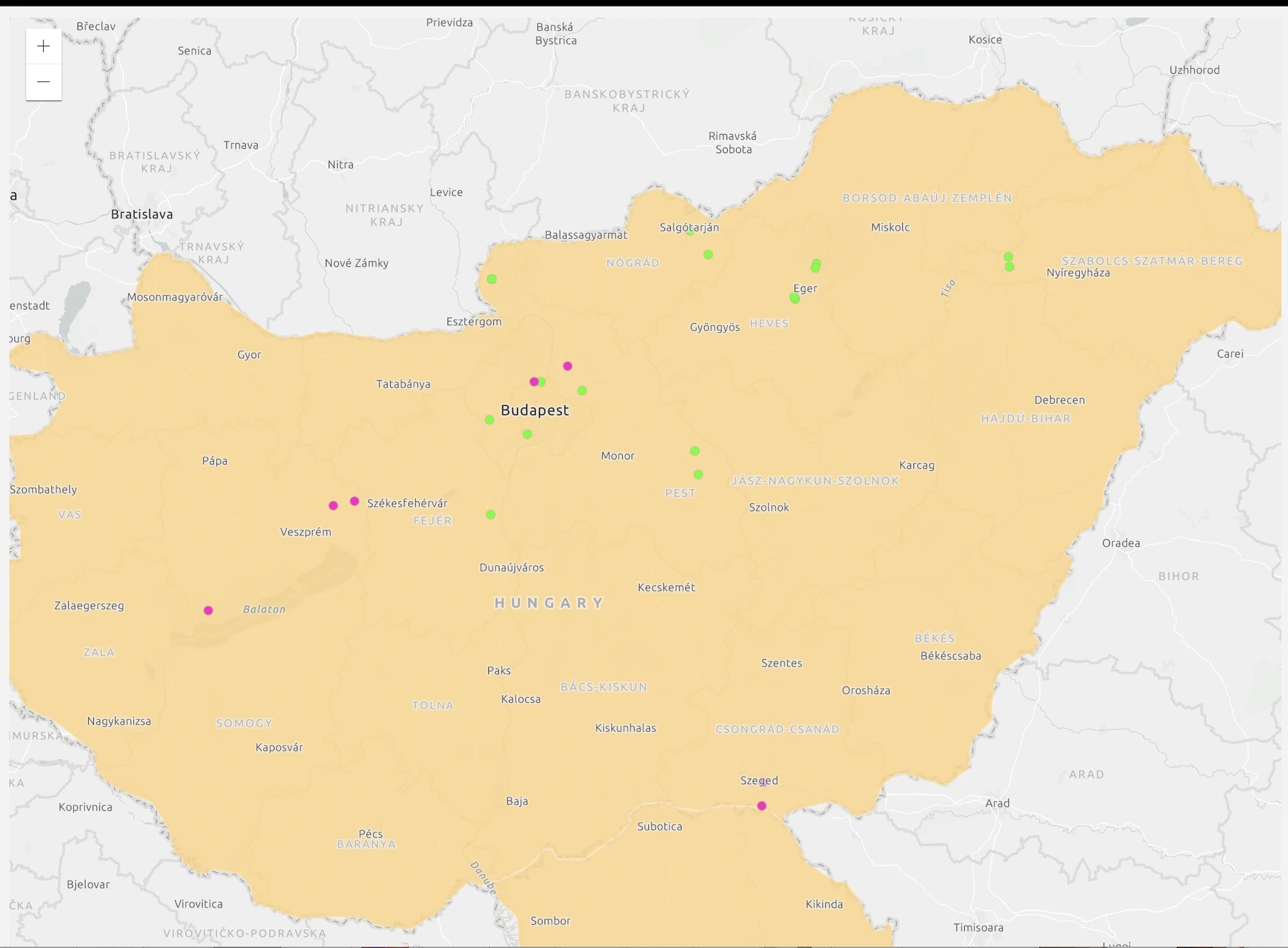 A magyarországi közreműködések a szervezők weboldalán