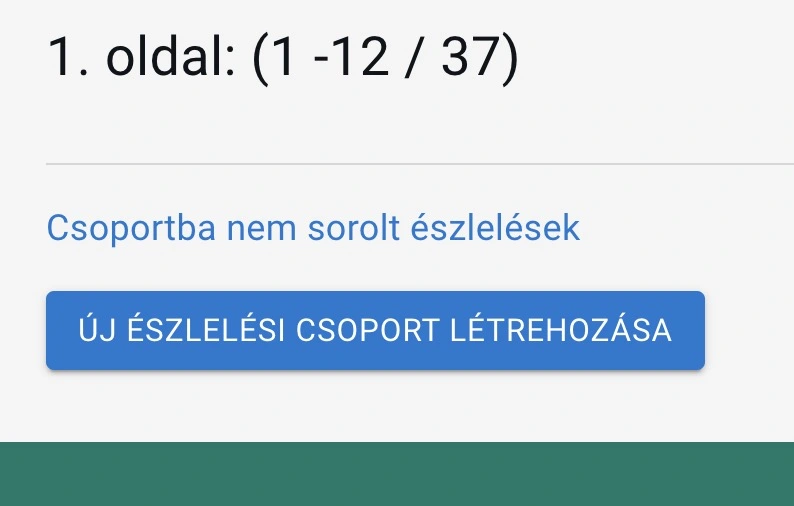 Új észlelési csoport létrehozása az észlelési csoportokat összefoglaló oldalad alján
