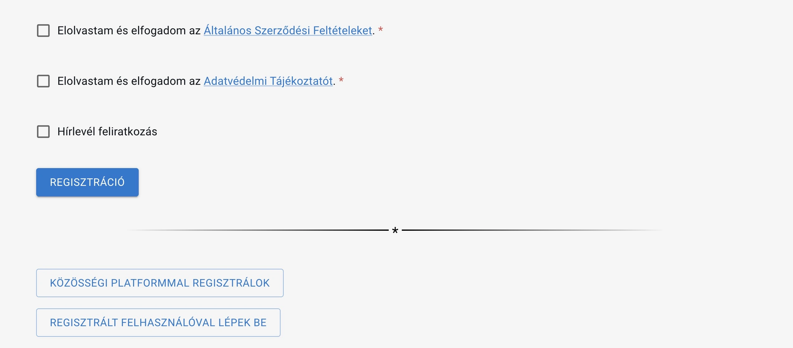 Regisztráció az izeltlabuak.hu - ra külső fiókkal