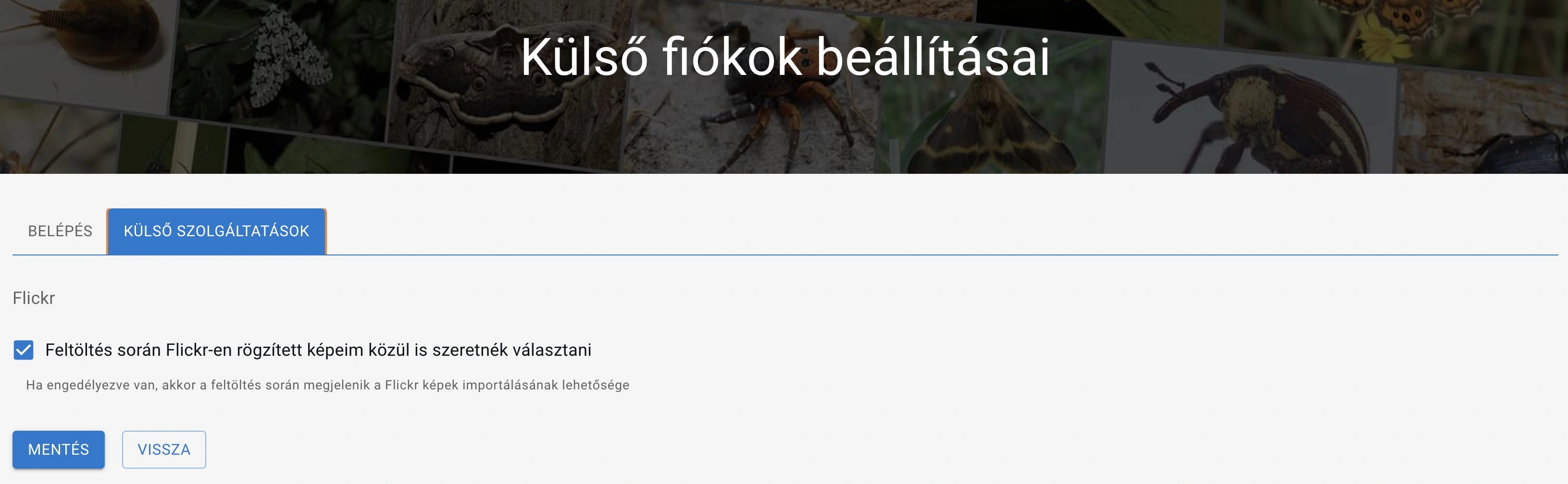 Külső szolgáltatások