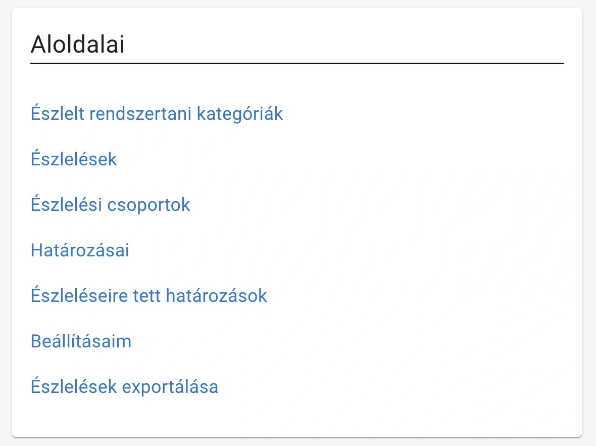 Beállításaim link a profil oldalon