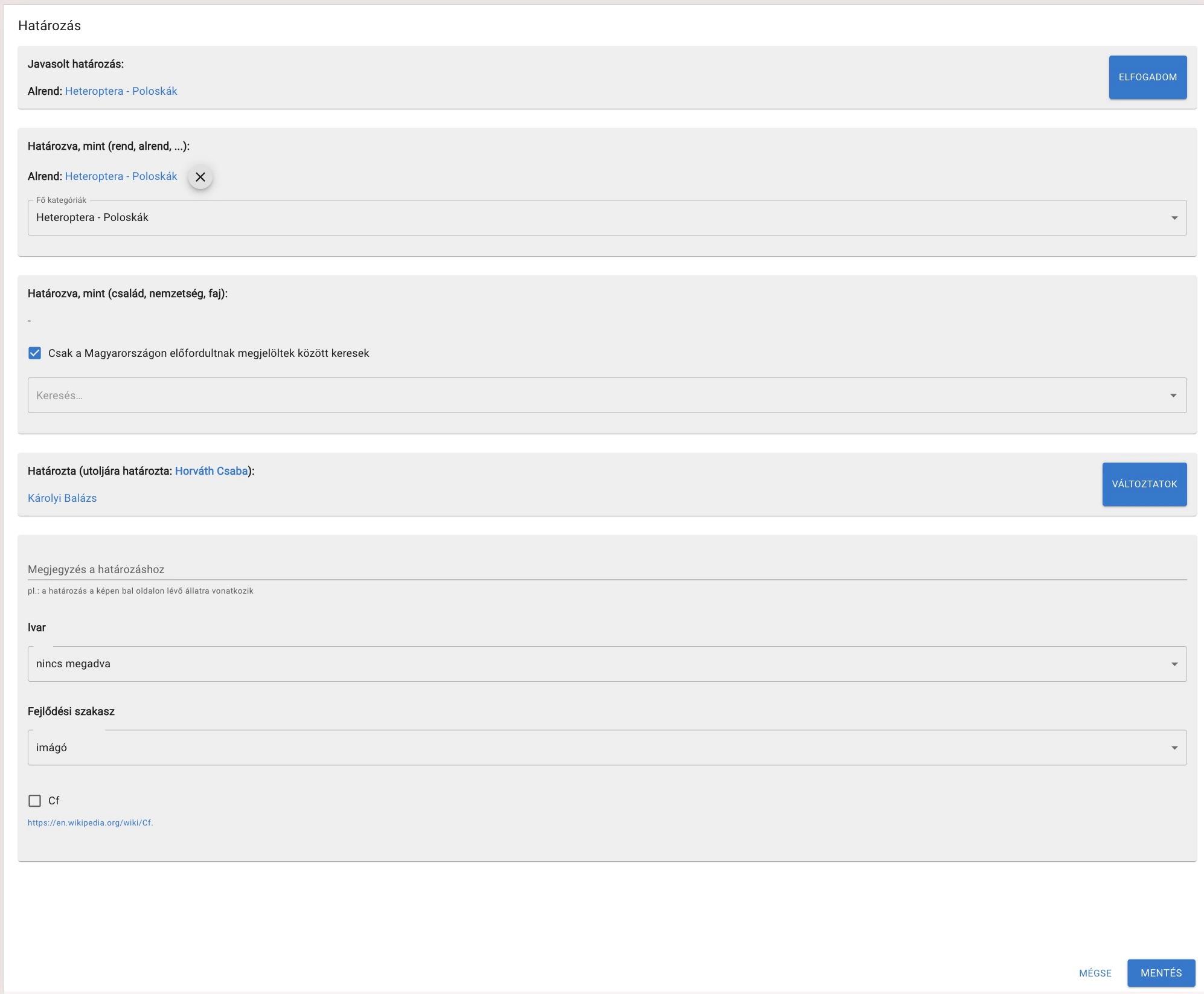 határozói felület