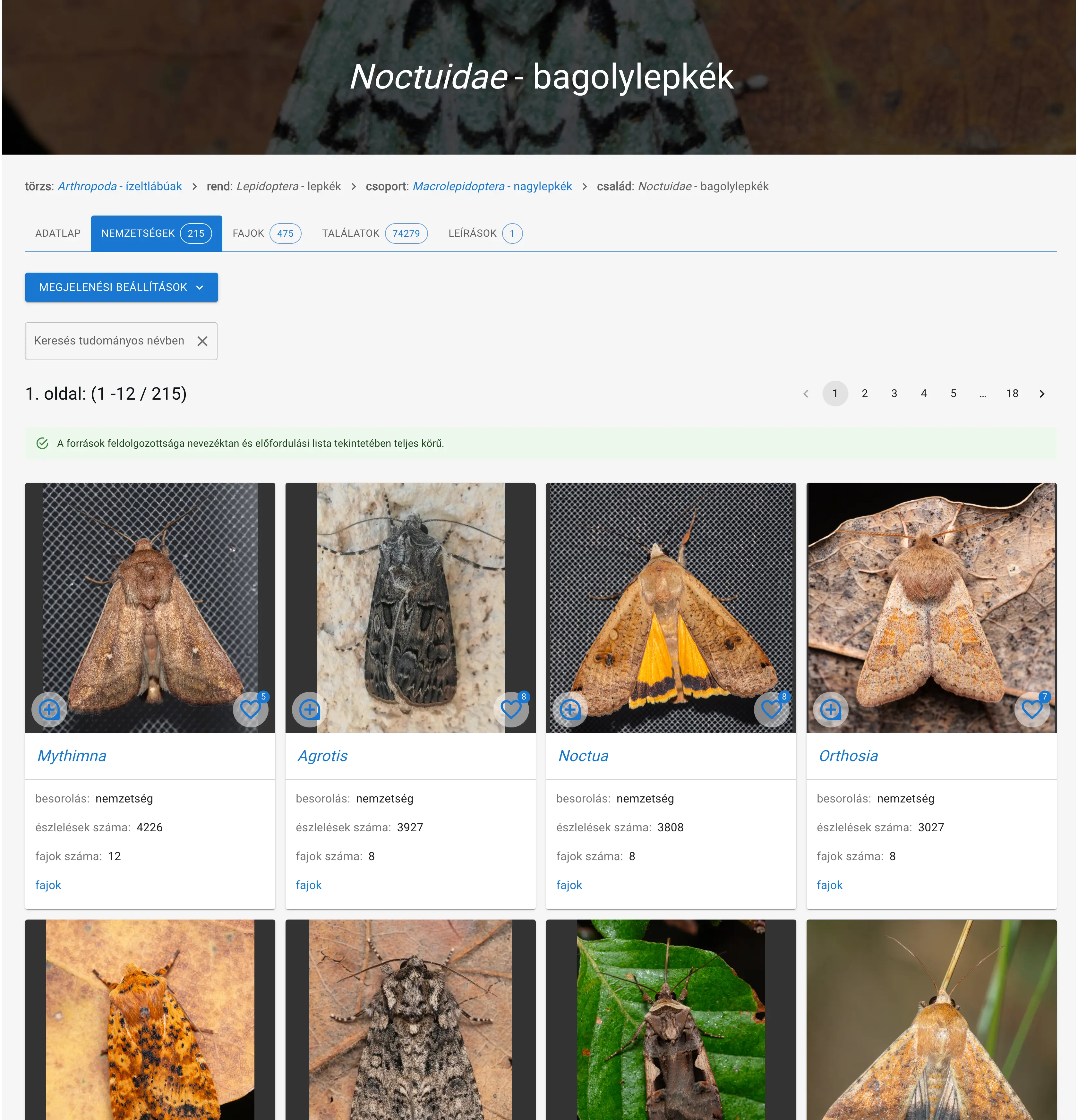 Bagolylepke nemzetségek