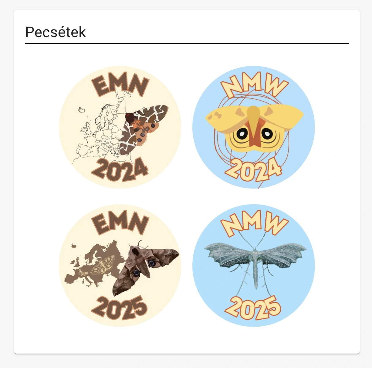 Példa: Tóth Béla pecsétei a profil oldalán